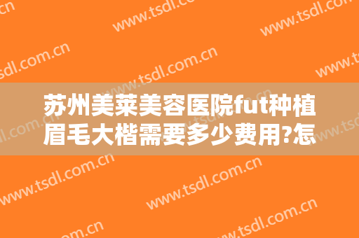 苏州美莱美容医院fut种植眉毛大楷需要多少费用?怎么样?