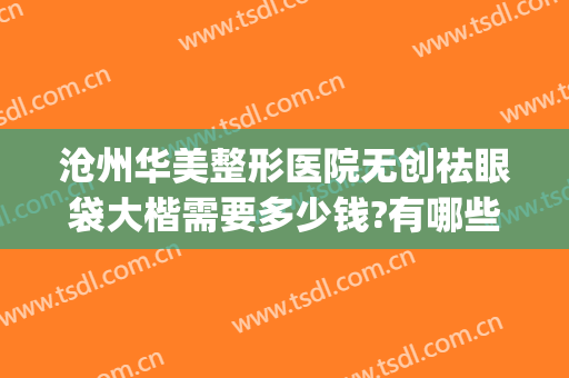 沧州华美整形医院无创祛眼袋大楷需要多少钱?有哪些优势?(大华美容医院做眼袋价格)