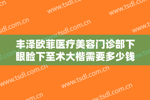 丰泽欧菲医疗美容门诊部下眼睑下至术大楷需要多少钱?效果怎么样?