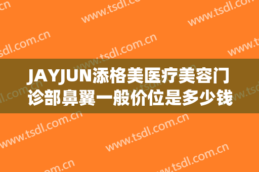 JAYJUN添格美医疗美容门诊部鼻翼一般价位是多少钱?贵不贵?