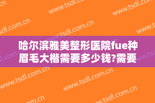 哈尔滨雅美整形医院fue种眉毛大楷需要多少钱?需要多久恢复?