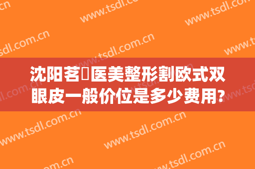 沈阳茗湲医美整形割欧式双眼皮一般价位是多少费用?怎么样?(沈阳茗湲医美整形医院)