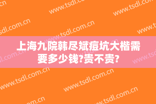上海九院韩尽斌痘坑大楷需要多少钱?贵不贵?