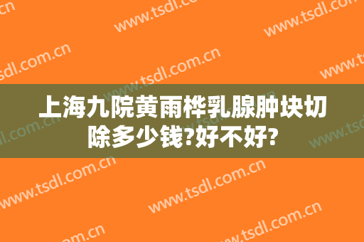 上海九院黄雨桦乳腺肿块切除多少钱?好不好?