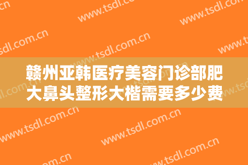 赣州亚韩医疗美容门诊部肥大鼻头整形大楷需要多少费用?有哪些优势?