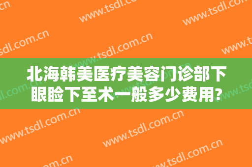 北海韩美医疗美容门诊部下眼睑下至术一般多少费用?多长时间恢复?
