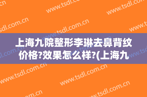 上海九院整形李琳去鼻背纹价格?效果怎么样?(上海九院鼻部整形价格)