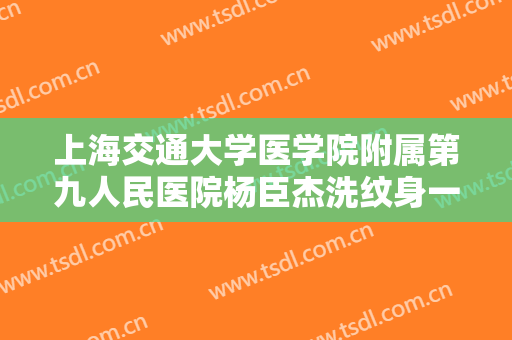 上海交通大学医学院附属第九人民医院杨臣杰洗纹身一般价位是多少费用?靠谱吗?