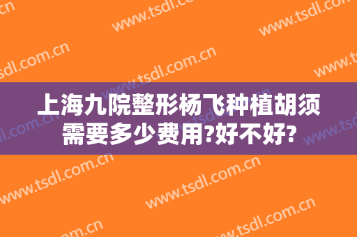 上海九院整形杨飞种植胡须需要多少费用?好不好?