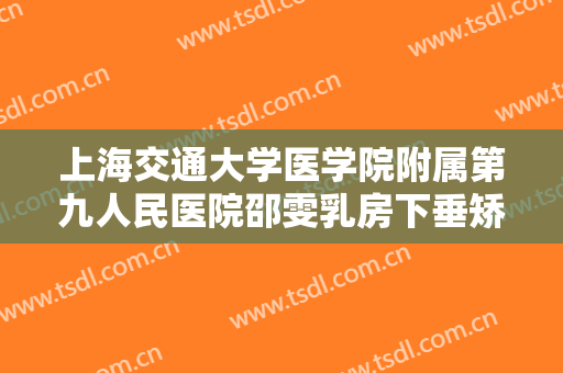 上海交通大学医学院附属第九人民医院邵雯乳房下垂矫正需要多少费用?贵不贵?