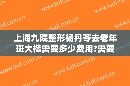 上海九院整形杨丹苓去老年斑大楷需要多少费用?需要多久恢复?