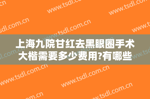 上海九院甘红去黑眼圈手术大楷需要多少费用?有哪些优势?