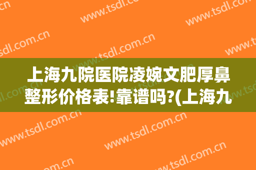 上海九院医院凌婉文肥厚鼻整形价格表!靠谱吗?(上海九院鼻子整形)