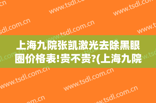 上海九院张凯激光去除黑眼圈价格表!贵不贵?(上海九院激光祛雀斑)