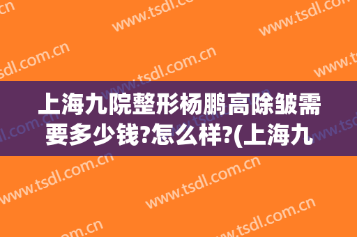 上海九院整形杨鹏高除皱需要多少钱?怎么样?(上海九院隆鼻多少钱)