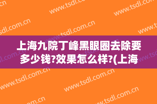 上海九院丁峰黑眼圈去除要多少钱?效果怎么样?(上海九院去黑眼圈谁比较好)