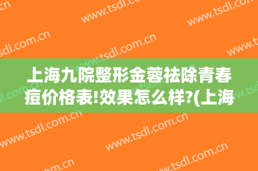上海九院整形金蓉祛除青春痘价格表!效果怎么样?(上海第九整形美容医院金蓉医生)