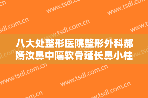 八大处整形医院整形外科郝嫣汝鼻中隔软骨延长鼻小柱需要多少钱?效果怎么样?