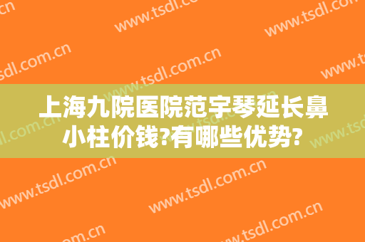 上海九院医院范宇琴延长鼻小柱价钱?有哪些优势?