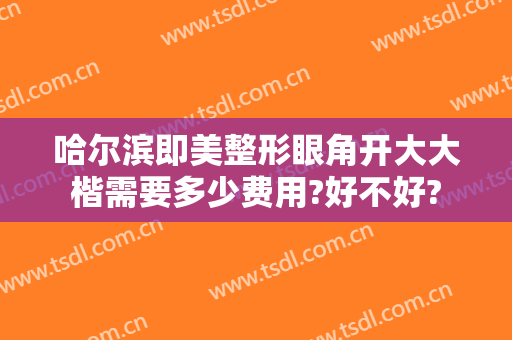 哈尔滨即美整形眼角开大大楷需要多少费用?好不好?