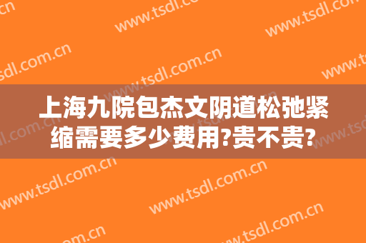 上海九院包杰文阴道松弛紧缩需要多少费用?贵不贵?