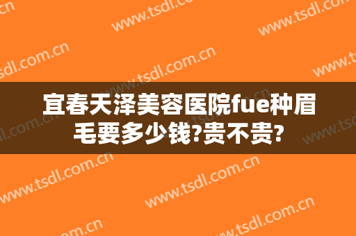 宜春天泽美容医院fue种眉毛要多少钱?贵不贵?