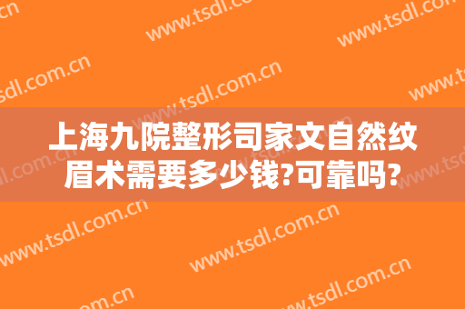 上海九院整形司家文自然纹眉术需要多少钱?可靠吗?