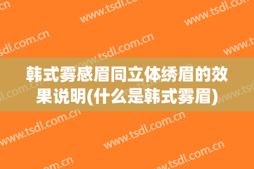 韩式雾感眉同立体绣眉的效果说明(什么是韩式雾眉)