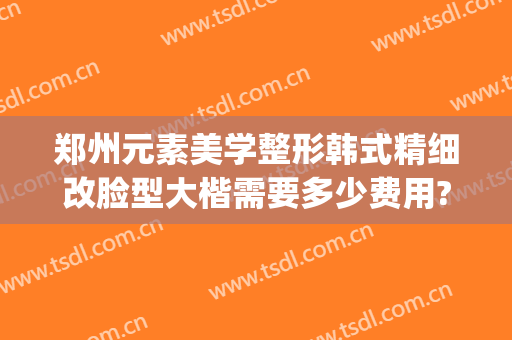 郑州元素美学整形韩式精细改脸型大楷需要多少费用?好不好?(郑州元素美学整形价格表)