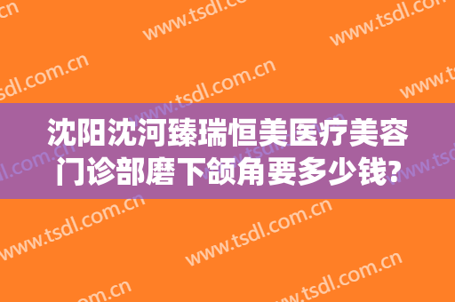 沈阳沈河臻瑞恒美医疗美容门诊部磨下颌角要多少钱?有哪些优势?(沈阳医美尔整型医院怎么样)