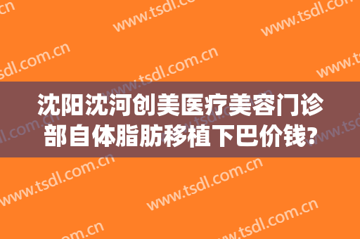 沈阳沈河创美医疗美容门诊部自体脂肪移植下巴价钱?需要多久恢复?(沈阳创美医疗整形医院)