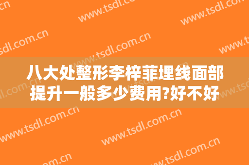 八大处整形李梓菲埋线面部提升一般多少费用?好不好?
