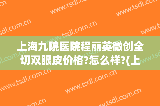 上海九院医院程丽英微创全切双眼皮价格?怎么样?(上海九院周慧芳做双眼皮手术怎样)