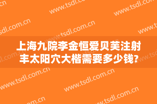 上海九院李金恒爱贝芙注射丰太阳穴大楷需要多少钱?效果怎么样?
