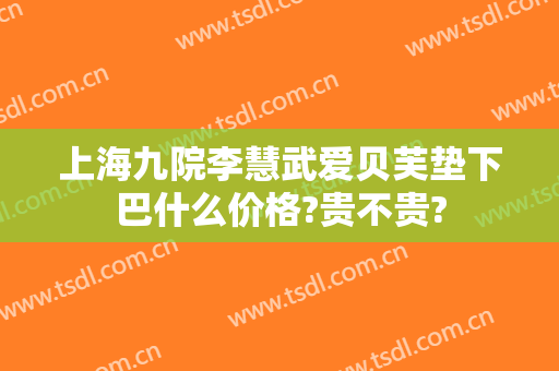 上海九院李慧武爱贝芙垫下巴什么价格?贵不贵?