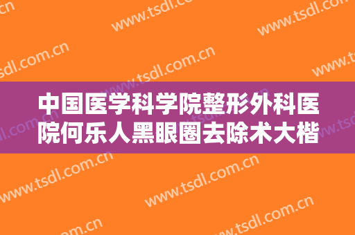 中国医学科学院整形外科医院何乐人黑眼圈去除术大楷需要多少费用?靠谱吗?