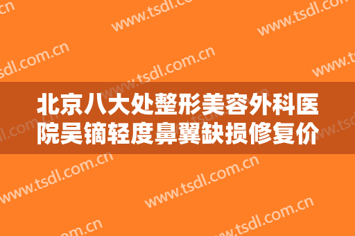 北京八大处整形美容外科医院吴镝轻度鼻翼缺损修复价格表!贵不贵?