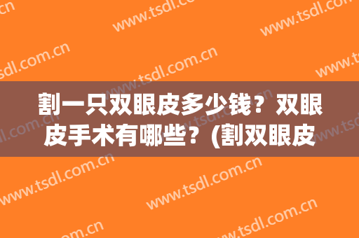 割一只双眼皮多少钱？双眼皮手术有哪些？(割双眼皮割一只多少钱)