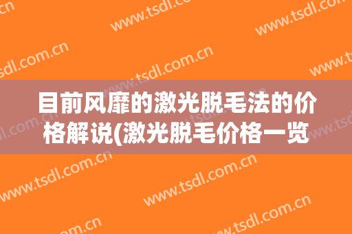 目前风靡的激光脱毛法的价格解说(激光脱毛价格一览表 全身)