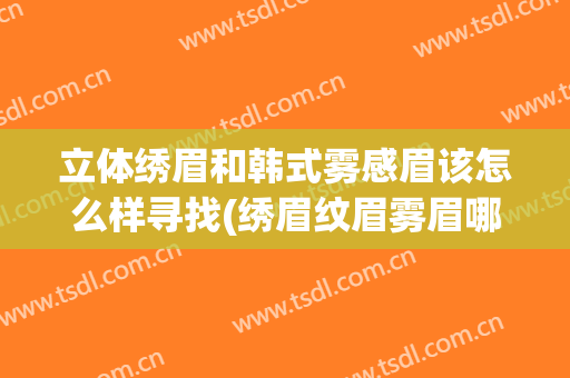 立体绣眉和韩式雾感眉该怎么样寻找(绣眉纹眉雾眉哪个好)