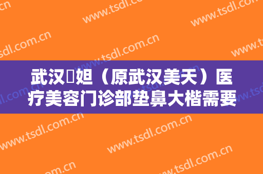 武汉媄妲（原武汉美天）医疗美容门诊部垫鼻大楷需要多少费用?有哪些优势?