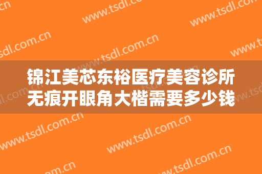 锦江美芯东裕医疗美容诊所无痕开眼角大楷需要多少钱?多长时间恢复?