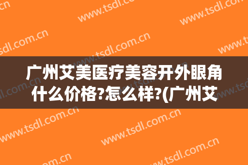 广州艾美医疗美容开外眼角什么价格?怎么样?(广州艾美医疗美容门诊有限公司)