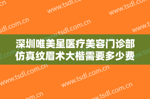 深圳唯美星医疗美容门诊部仿真纹眉术大楷需要多少费用?需要多久恢复?