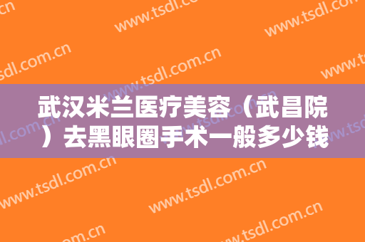 武汉米兰医疗美容（武昌院）去黑眼圈手术一般多少钱?需要多久恢复?