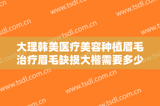 大理韩美医疗美容种植眉毛治疗眉毛缺损大楷需要多少钱?效果怎么样?
