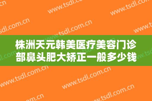 株洲天元韩美医疗美容门诊部鼻头肥大矫正一般多少钱?多长时间恢复?