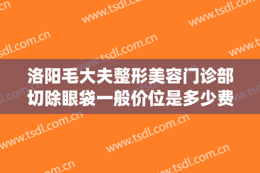 洛阳毛大夫整形美容门诊部切除眼袋一般价位是多少费用?可靠吗?(洛阳孔大夫医疗整形)