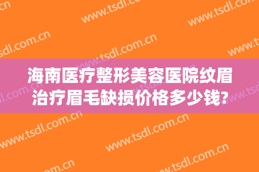海南医疗整形美容医院纹眉治疗眉毛缺损价格多少钱?怎么样?(整容医院纹眉多少钱啊)