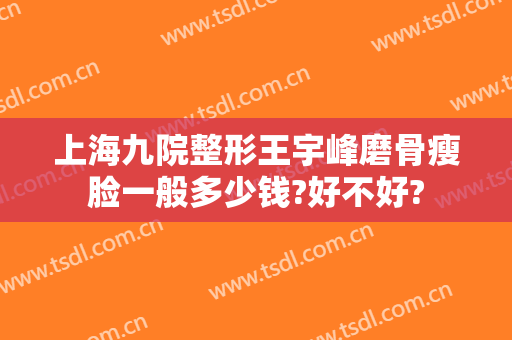 上海九院整形王宇峰磨骨瘦脸一般多少钱?好不好?